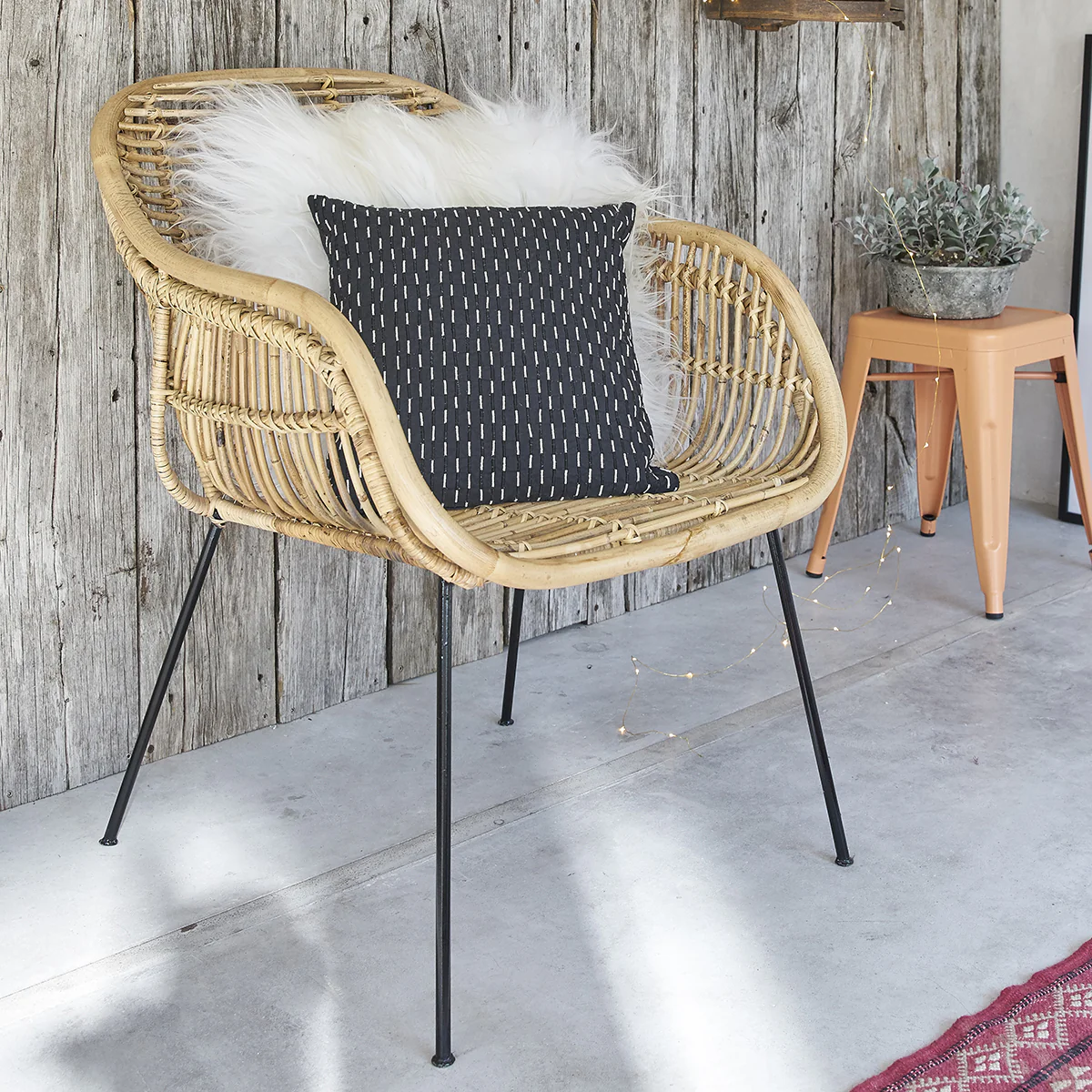 Fauteuil en rotin et métal - Image 3