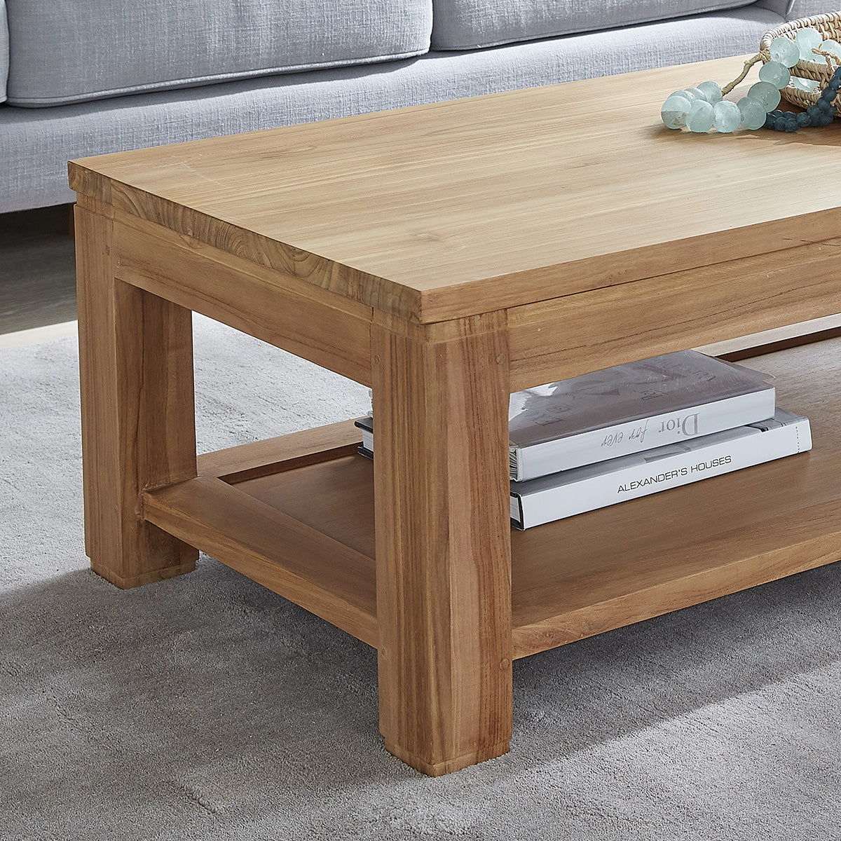 Table basse en teck massif 120 cm - Image 4